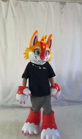 Set Inflatable tiger fox Costume furry fandom