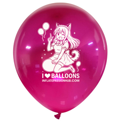25 Stück 14 Zoll Cattex Kristallballons „Ich liebe Ballons“