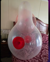 1 pcs 32 inch geo sph balloons with tunnel clear hand made long neck