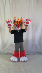 Set Inflatable tiger fox Costume furry fandom