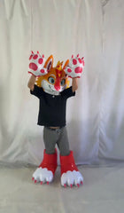 Set Inflatable tiger fox Costume furry fandom